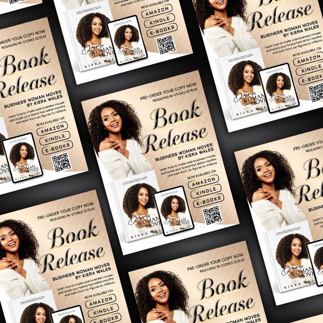 Modern Beige Author Flyer Book Launch Release (Creator Uploaded)