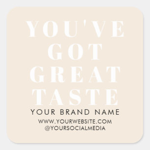 Modern beige box packaging label