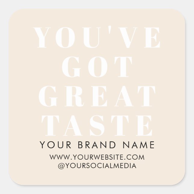 Modern beige box packaging label (Front)