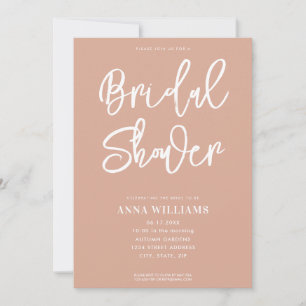 Modern Beige Bridal Shower Invitation