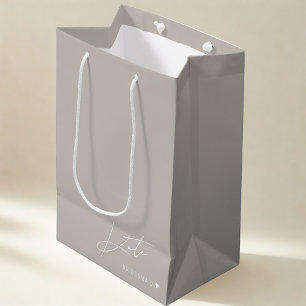 Modern Beige Bridesmaid Proposal Gift Bag