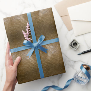 modern beige brown alligator crocodile  leather wrapping paper