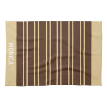 modern Beige &Brown Stripes Pattern Custom Name
