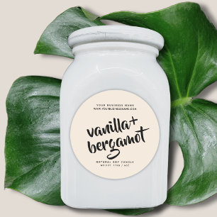 Modern beige candle product label