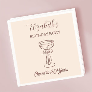 Modern Beige Cheers to 30 years Birthday Napkins