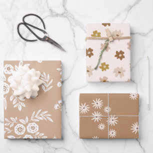 Modern Beige Christmas Wrapping Paper
