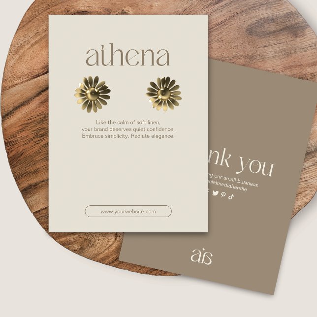 Modern Beige Earring Jewellery Display Card (Creator Uploaded)