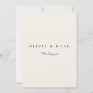 Modern Beige Engagement Announcement Card