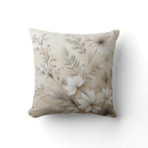 Modern Beige Flowers 1 Poster