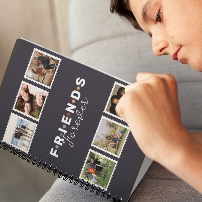 Modern Beige Friends Forever Photo Collage Notebook (Creator Uploaded)