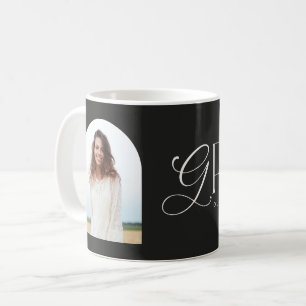 Modern beige geometric photo arch graduation annou coffee mug