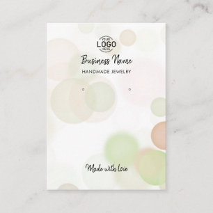 Modern Beige Green Bubbles Earrings Display Card