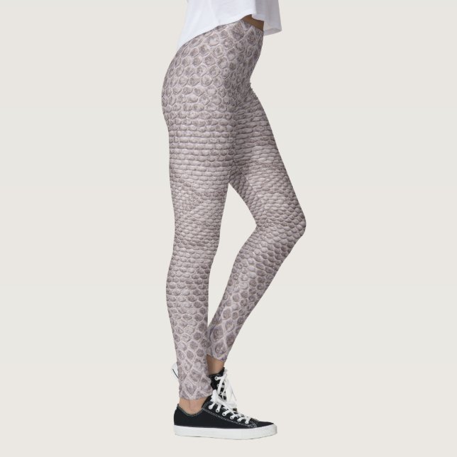 Modern Beige-Grey Snakeskin Leggings (Right)