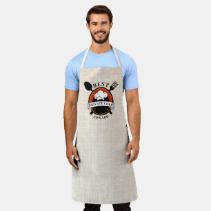 Modern Beige Linen Best Private Chef Personalised  Apron