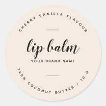 Modern beige lip balm label