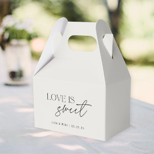 Modern Beige Love is Sweet Wedding Favour Box