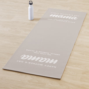 Modern Beige Mama Kid's Names Mother's Day Yoga Mat