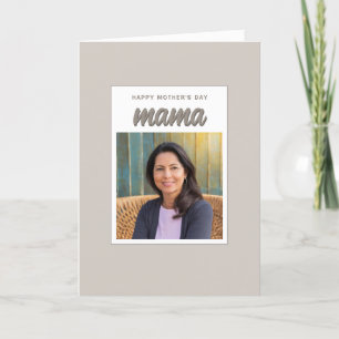 Modern Beige Mama Kids Photo Mother's Day  Holiday Card