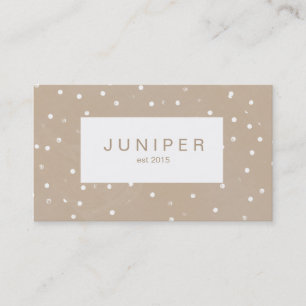 Modern Beige Natural Polka Dots Business Card
