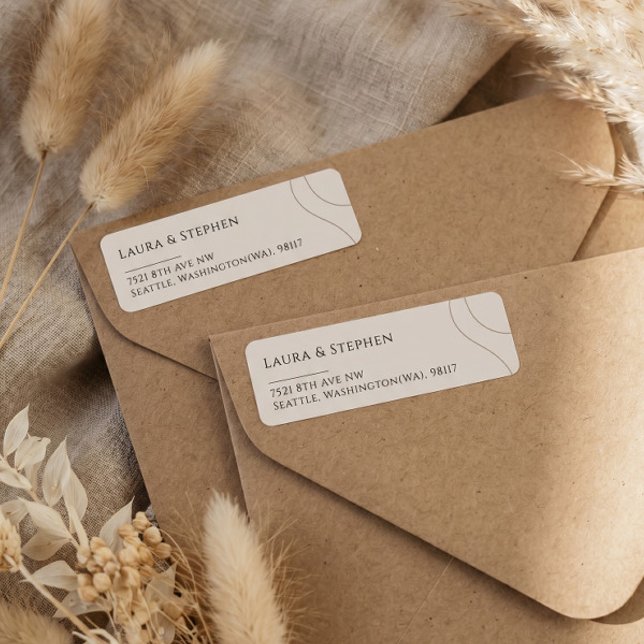 Modern Beige Neutral Couple Wedding Return Address (Creator Uploaded)