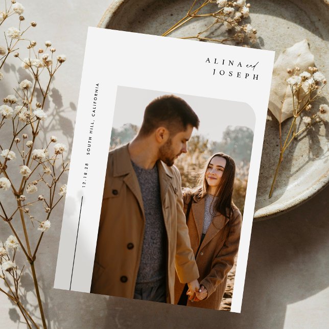 Modern Beige Photo Wedding Invitation (Creator Uploaded)