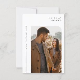Modern Beige Photo Wedding Invitation