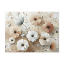 Modern Beige-Pink 3 Flowers