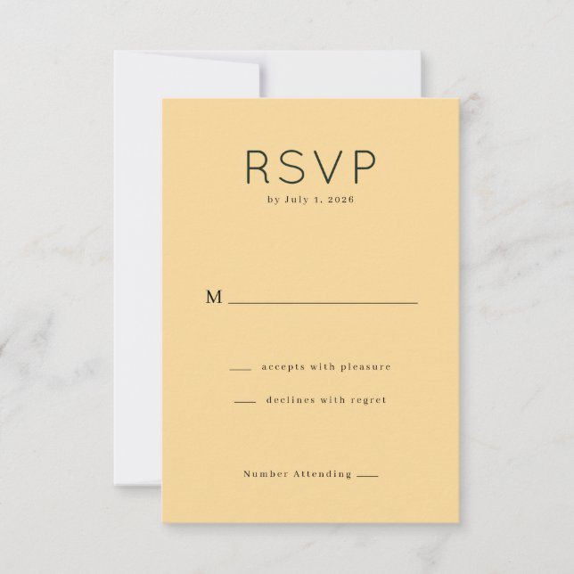 Modern Beige RSVP Card (Front)
