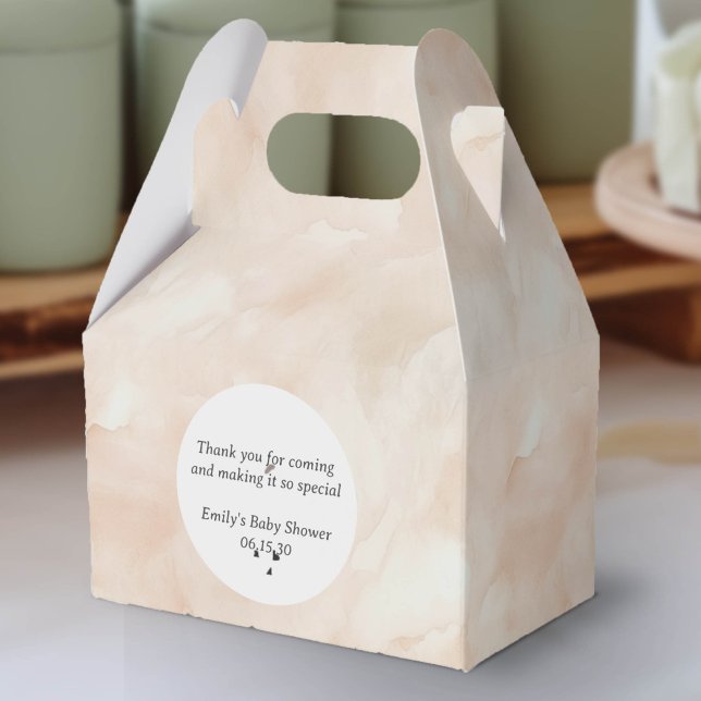 Modern Beige Simple Delicate Watercolor Pattern Favour Box (Beige watercolor Texture party favor box.)