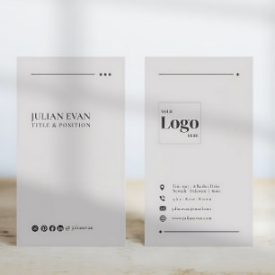 Modern Beige Social Media Neutral Business Card