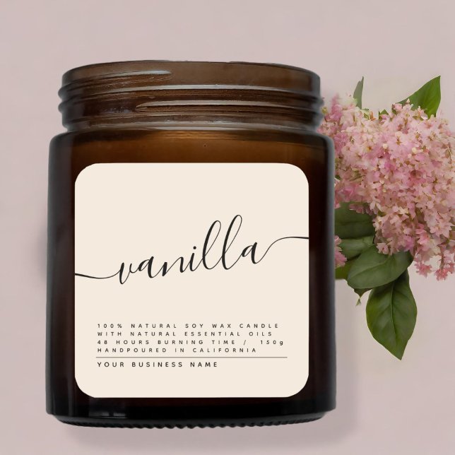 Modern beige soy candle label (Creator Uploaded)