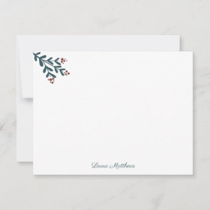 Modern Berries Illustration Elegant Christmas Card