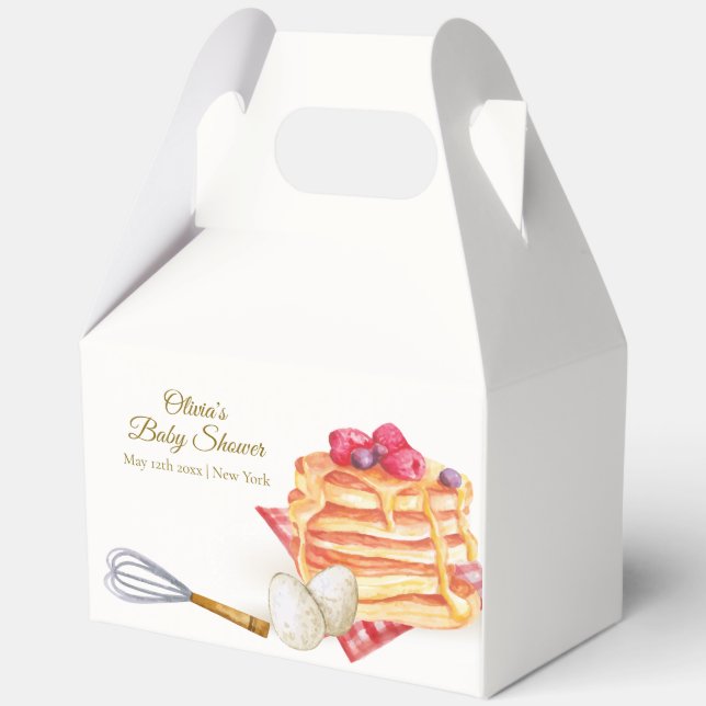 Modern Berry Pancake Egg Whisk Brunch Baby Shower  Favour Box (Front)