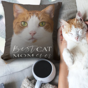 Modern Best Cat Mum Photo Template  Cushion