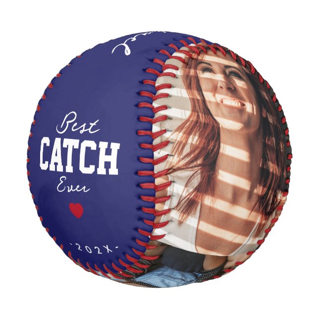 Modern Best Catch Ever Father's Day from Wife  Baseball (Angled)