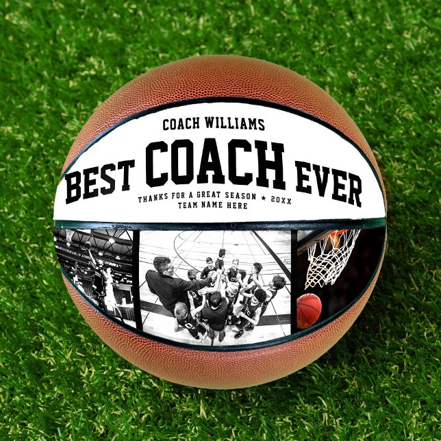 Modern BEST COACH EVER Cool Trendy Colour Photos Basketball (Creator Uploaded)