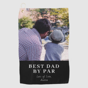Modern Best Dad By Par Father's Day Gift Photo Golf Towel