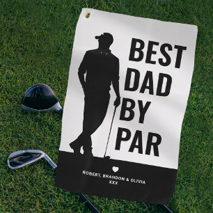 Modern Best Dad By Par Father's Day Golf Towel