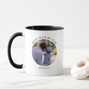 Modern Best Dad By Par Personalised Photo Coffee Mug