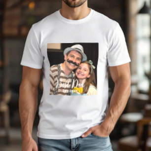 modern best dad custom photo  T-Shirt