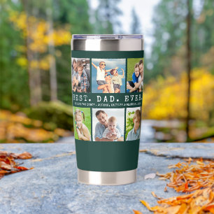 Modern BEST DAD EVER 12 Photos Personalised Insulated Tumbler