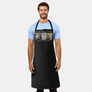 Modern BEST DAD EVER 3 Photos Personalized Custom Apron