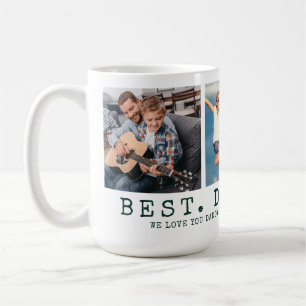 Modern BEST DAD EVER 3 Photos Personalized Green Coffee Mug