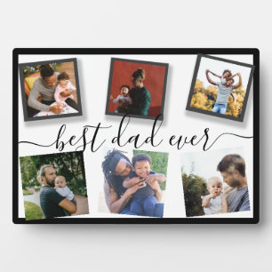 Modern Best Dad Ever 6 Photo Instagram Collage Plaque