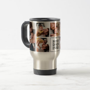 Modern Best Dad Ever 7-Photo Collage Travel Mug