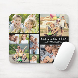 Modern BEST DAD EVER 8 Photo Collage Mouse Mat