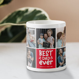 Modern 'Best Dad Ever' 9 Photo Keepsake  Coffee Mug