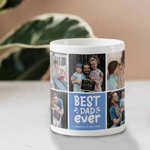 Modern 'Best Dad Ever' 9 Photo Keepsake  Coffee Mug