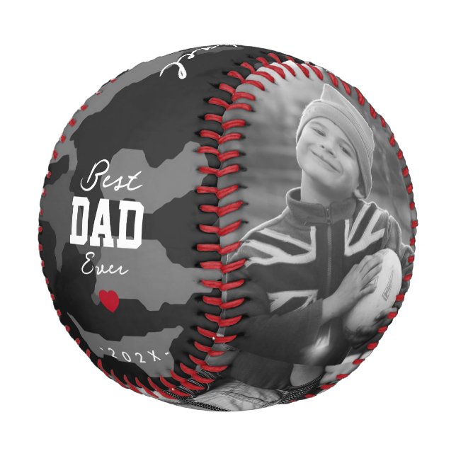 Modern Best Dad Ever Camouflage Father's Day  Baseball (Angled)