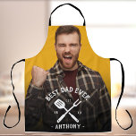 Modern Best DAD Ever Cool Name Photo Men's Apron<br><div class="desc">Cool and funny personalised gift for the best dad ever in your life. Simply upload his photo and customise with his name and birth year and this will be a great gift for any great father in your life,  wether it be a boyfriend,  husband,  dad,  brother,  or uncle.</div>